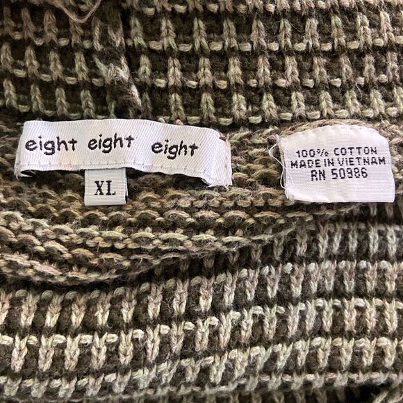 Eight Striped Cowl Neck Sweater 💯 % Cotton Knit Size XL - Picture 3 of 5